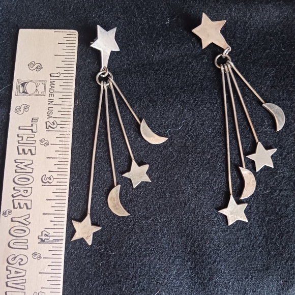 Vintage Sterling Mexico Celestial Dangle E… - Picture 2 of 10